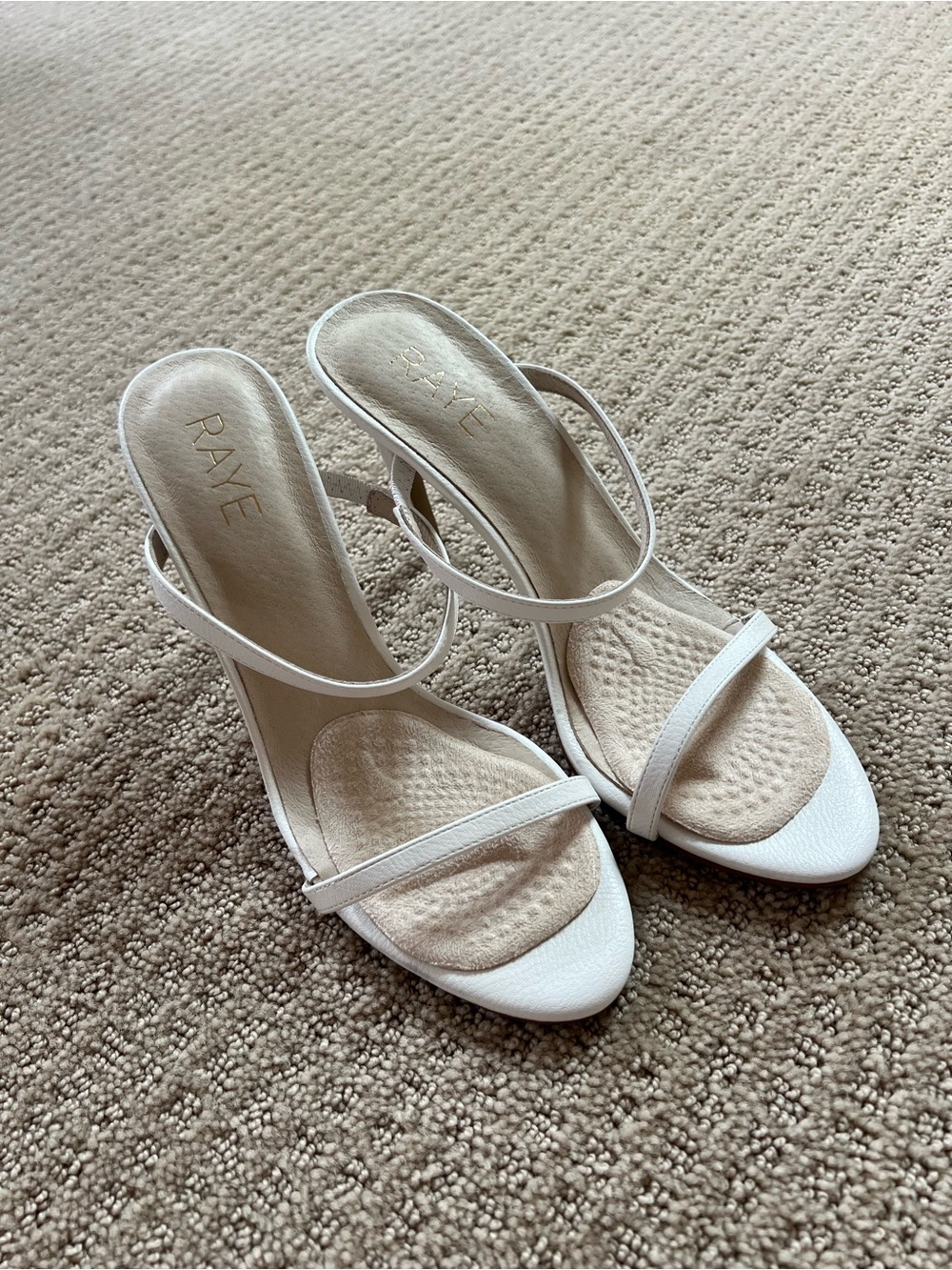 RAYE Ivory Double-Strap Slide Heels
